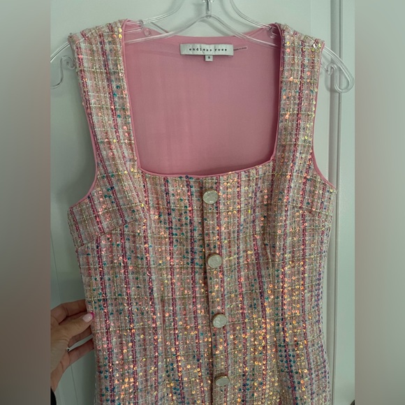 Endless Rose Sequin Tweed Mini Dress - Pink small like new - Picture 6 of 8